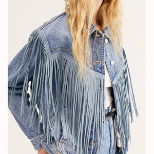 Free People fringe jean jacket